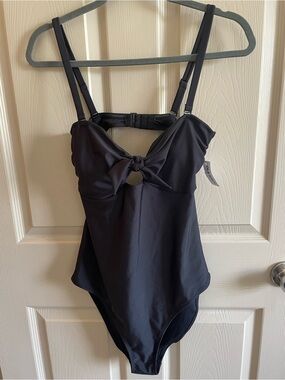 Old Navy Black One-Piece Swimsuit with Front Knot